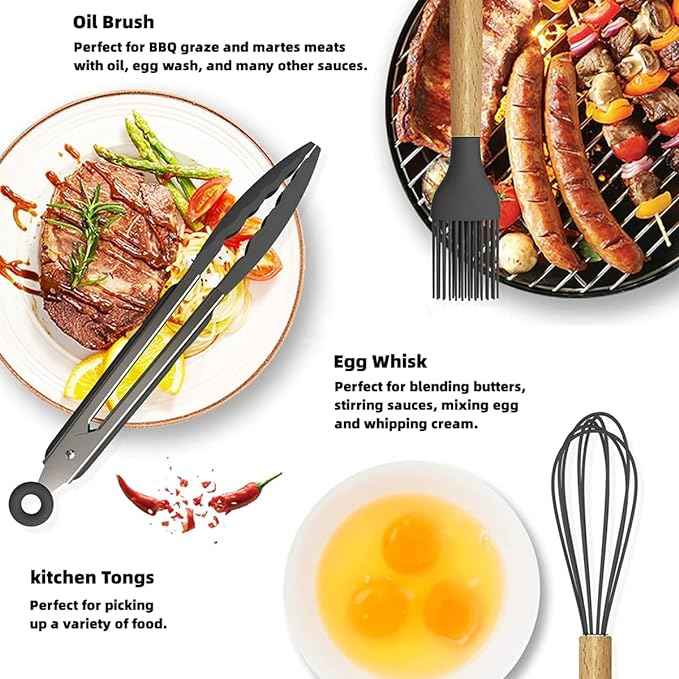 12 Piece Cooking Utensils Set for Effortless Cooking and Baking