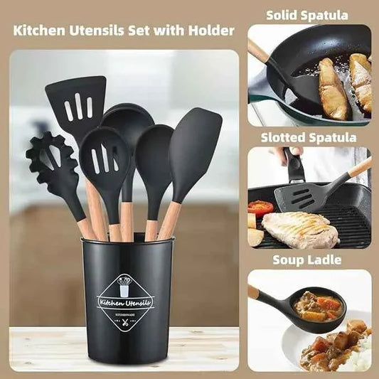 12 Piece Cooking Utensils Set for Effortless Cooking and Baking