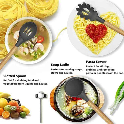 12 Piece Cooking Utensils Set for Effortless Cooking and Baking
