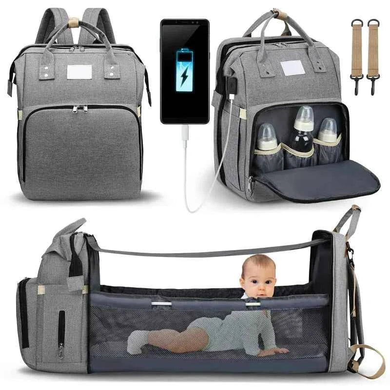 Portable Diaper Bag Crib - Multi-Function Folding Crib for On-the-Go Parents