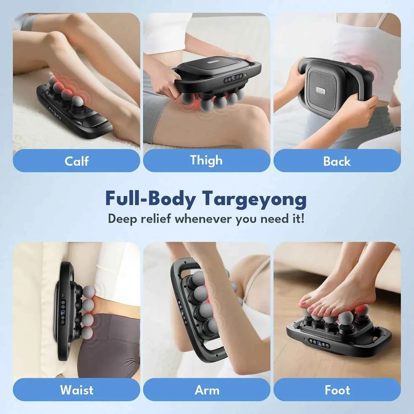 8 Head Massage Gun for Ultimate Back, Shoulders, Legs, & Muscle Pain Relief
