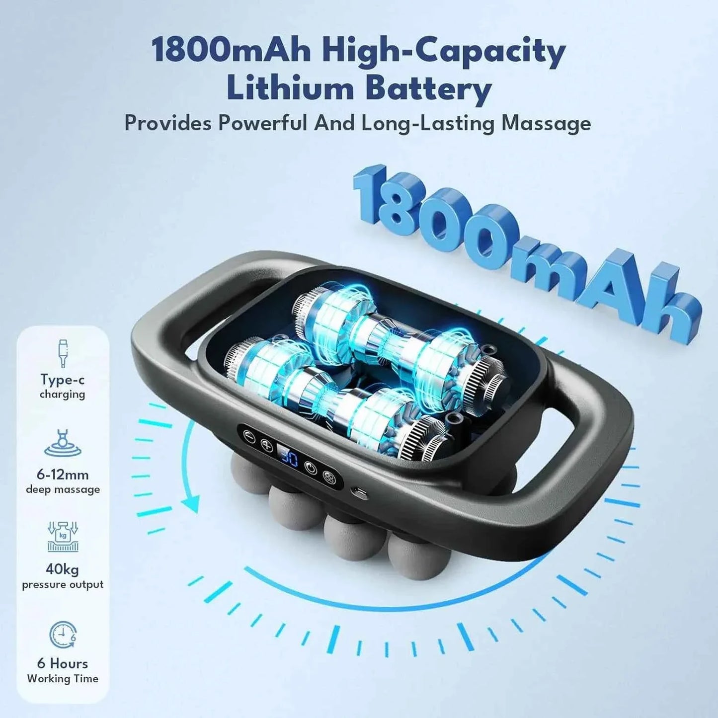 8 Head Massage Gun for Ultimate Back, Shoulders, Legs, & Muscle Pain Relief