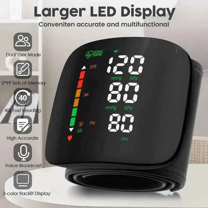 Automatic Blood Pressure Monitor - Accurate Wrist-Style Health Device