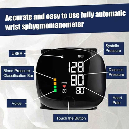 Automatic Blood Pressure Monitor - Accurate Wrist-Style Health Device