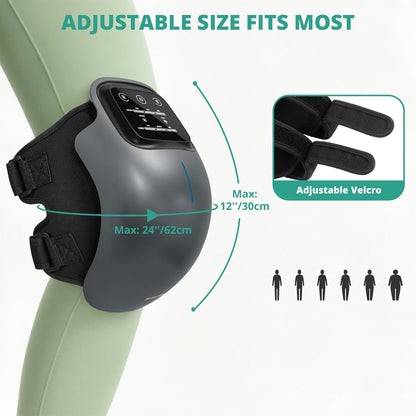 Knee Massager with Heat, Cordless Heated Knee Massage for Pain Relief with 3 Heating Levels