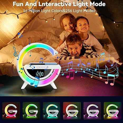 Digital Wireless Charger Speaker - Sleek Design with LED Features