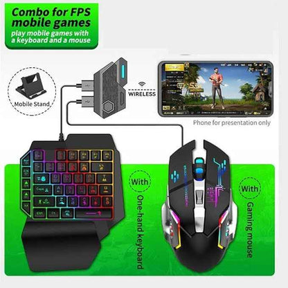 One Hand RGB Gaming Combo Keyboard and Mouse for Ultimate Gaming Experience