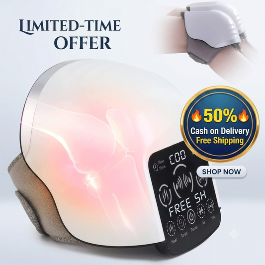 Knee Massager with Heat, Cordless Heated Knee Massage for Pain Relief with 3 Heating Levels