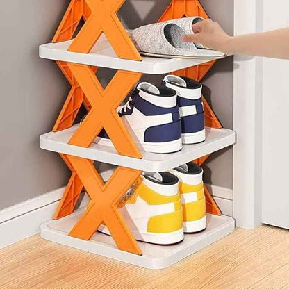 X-Shaped Shoe Rack for Stylish and Organized Footwear Storage